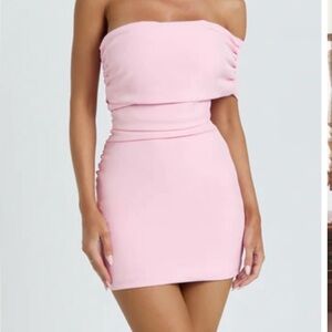 Showpo Strapless Light Pink Bodycon Mini Dress